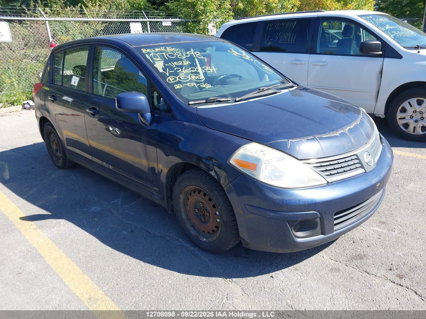 2007 Nissan Versa 1.8S, Удар спереди, IAAI, VIN 3N1BC13E87L362834