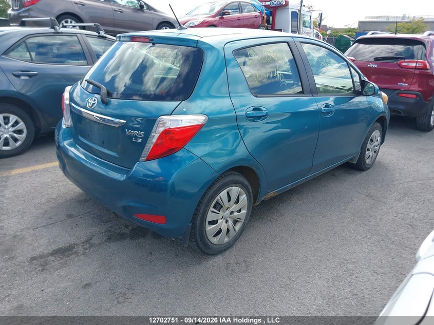 Vin: jtdktud36cd517716, lot: 3114455, toyota yaris le 20124