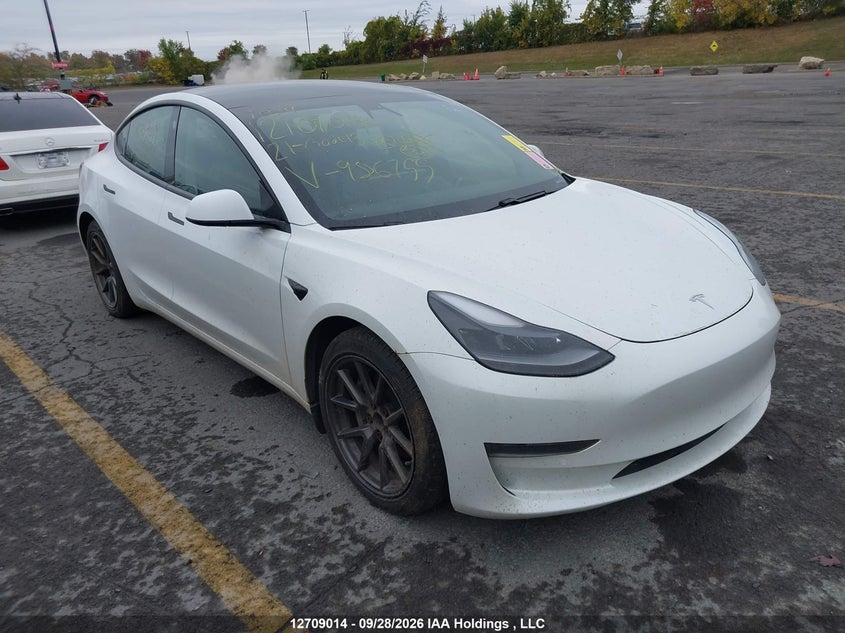 2021 Tesla Model 3 Standard Range/Standard Range Plus, Front, IAAI, VIN 5YJ3E1EA9MF986755