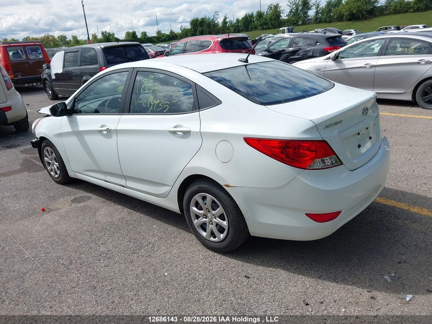 Vin: kmhct4ae0du294435, lot: 3115781, hyundai accent gl 20133