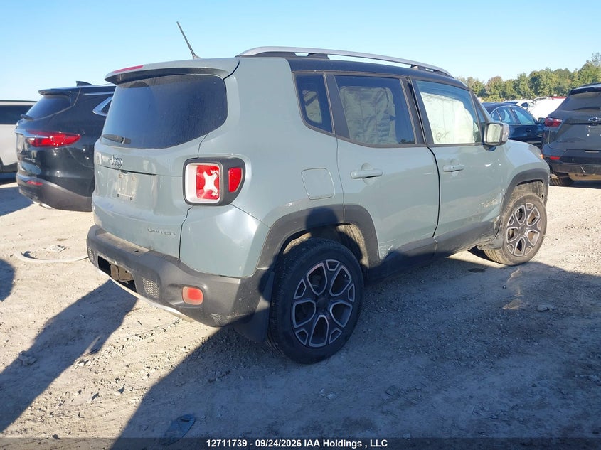Vin: zaccjbdbxhpf12842, lot: 3118090, jeep renegade limited 20174