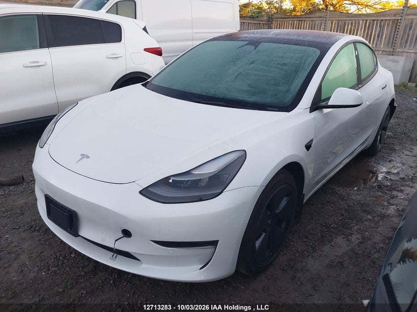 2022 Tesla Model 3, Rear, IAAI, VIN 5YJ3E1EA3NF355582 — photo 2