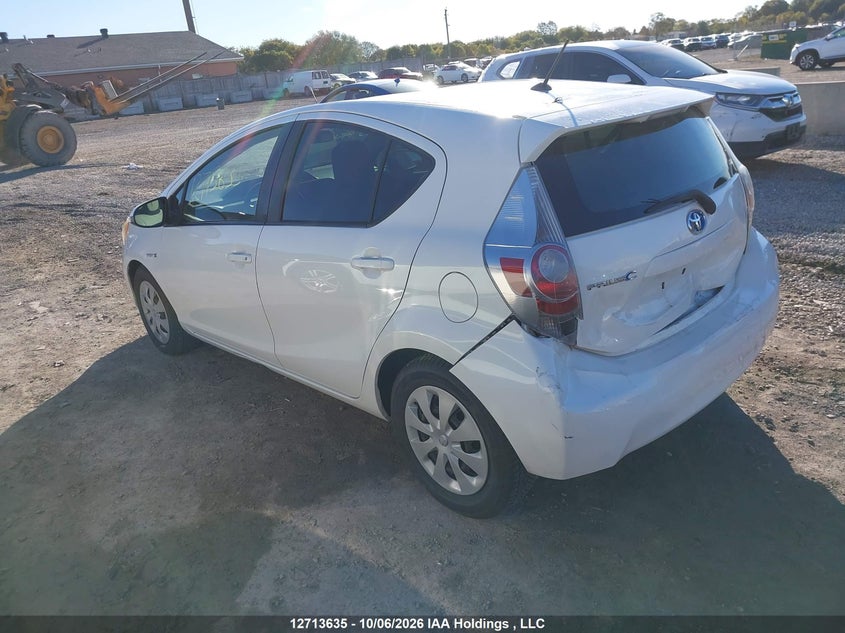Vin: jtdkdtb39d1544163, lot: 3120107, toyota prius c technology 20133
