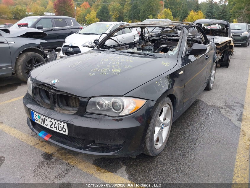 2011 BMW 128I, Total Burn, IAAI, VIN WBAUL7C52BVE87166 — photo 2