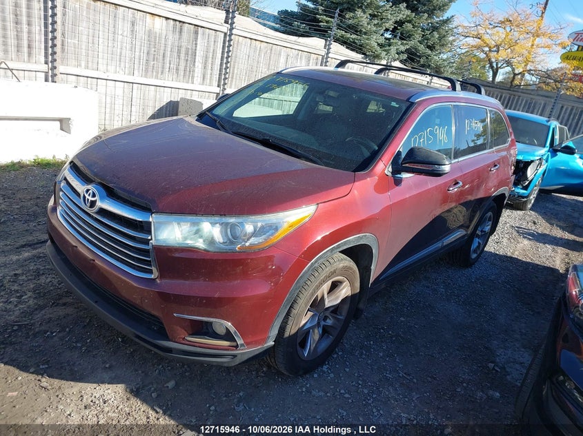 Vin: 5tddkrfh7fs196263, lot: 3122593, toyota highlander limited 20152