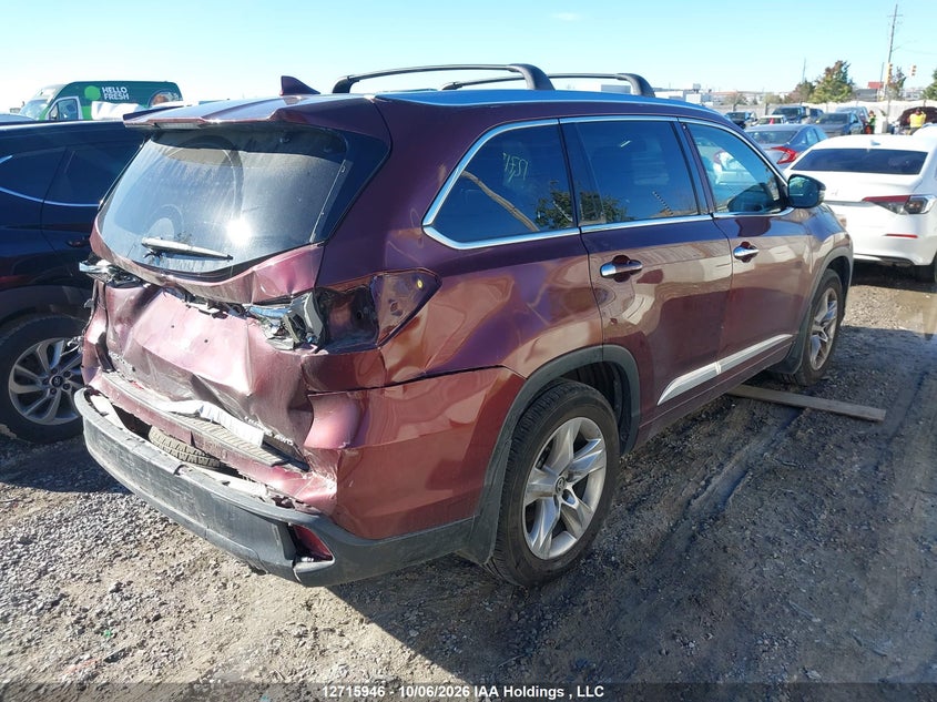 Vin: 5tddkrfh7fs196263, lot: 3122593, toyota highlander limited 20154