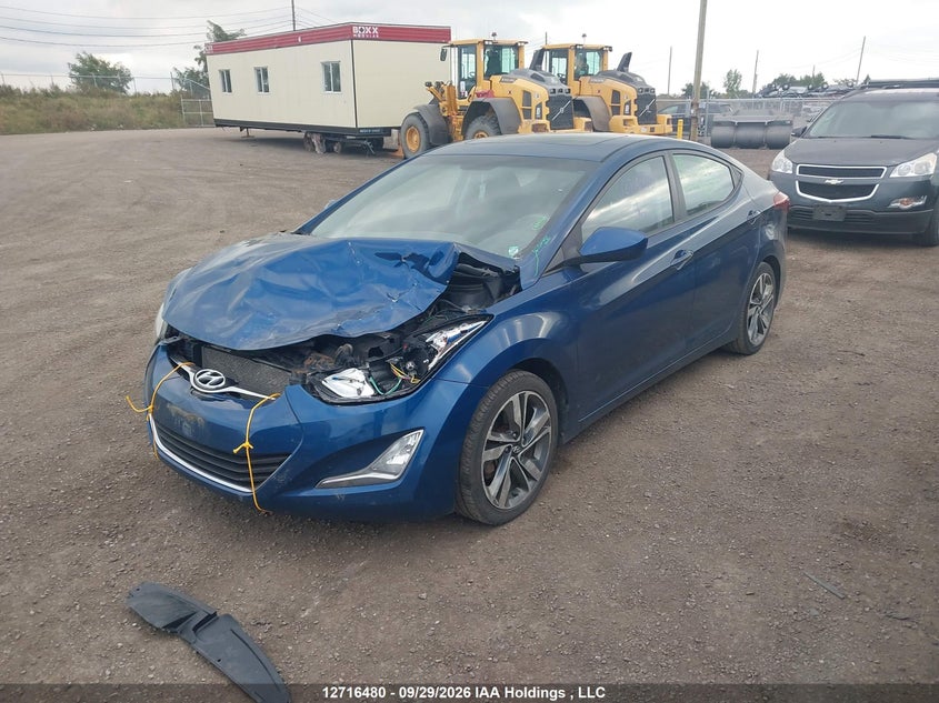 2015 Hyundai Elantra Gls, Удар спереду, IAAI, VIN KMHDH4AHXFU418553 — фото 2