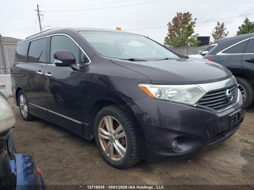 2011 Nissan Quest S/Sv/Sl/Le, Charity, IAAI, VIN JN8AE2KP6B9000342