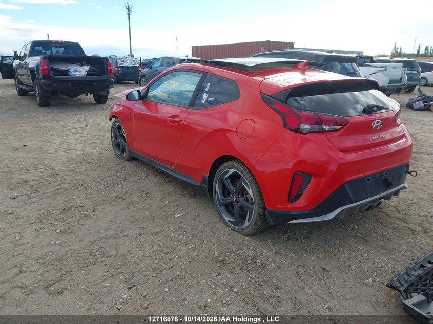 Vin: kmhth6abxku002662, lot: 3123647, hyundai veloster turbo 20193
