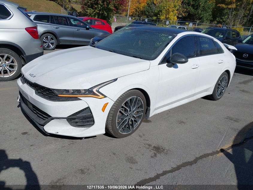 2022 Kia K5 Gt W/Black Interior, Left Rear, IAAI, VIN 5XXG44J80NG155958 — photo 2