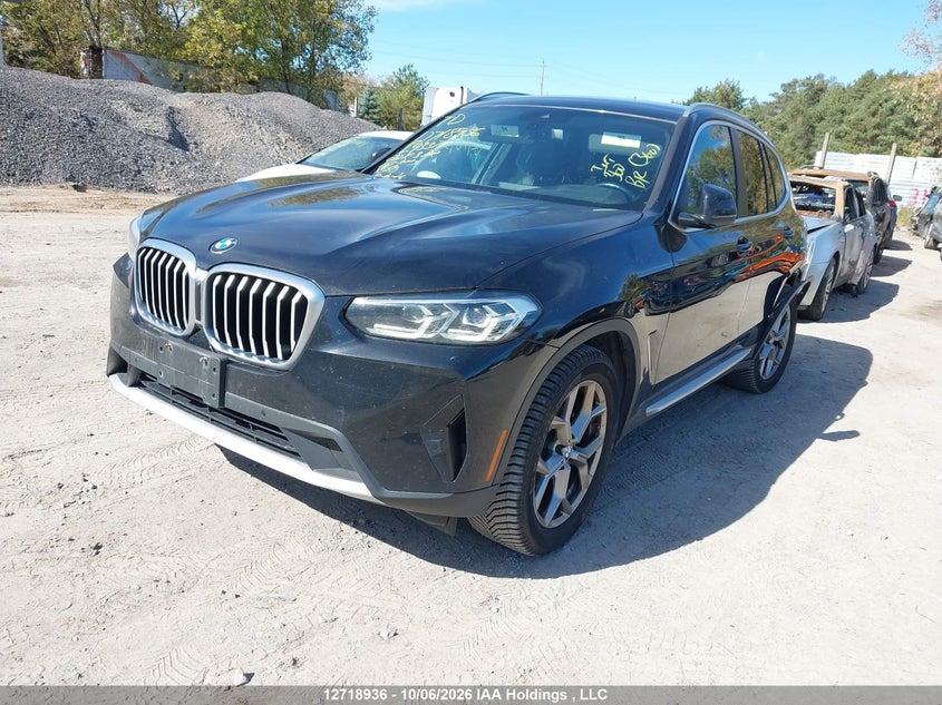 2022 BMW X3 xDrive30I, Front, IAAI, VIN 5UX53DP08N9L93371 — photo 2