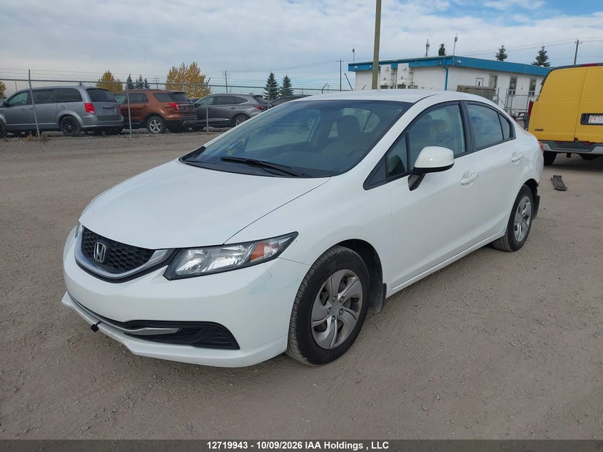 2013 Honda Civic Lx, Rear, IAAI, VIN 2HGFB2F40DH032136 — photo 2