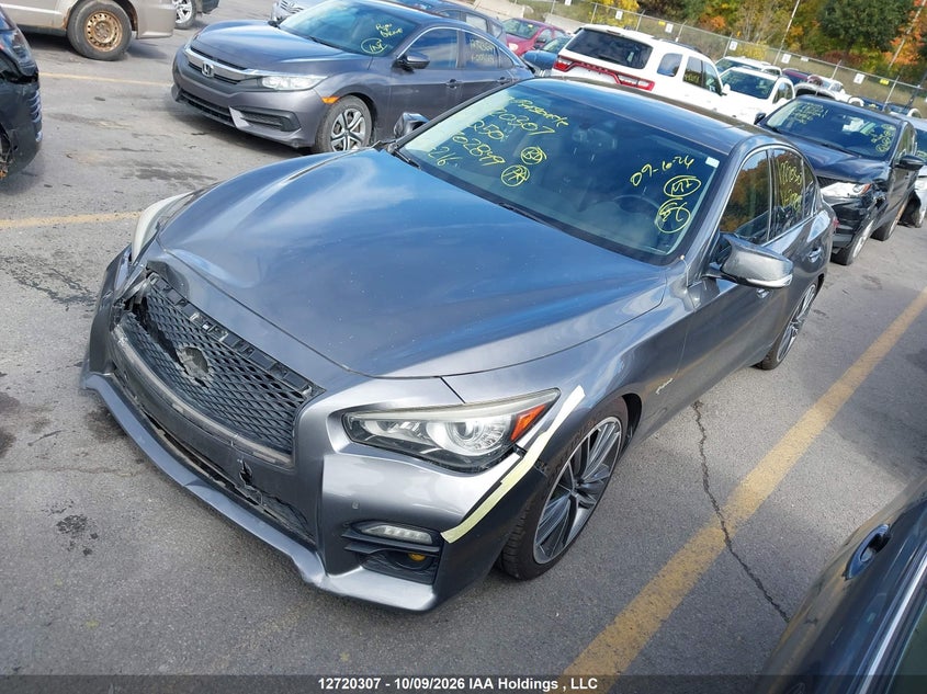 2014 Infiniti Q50 Hybrid Premium/Sport, Front, IAAI, VIN JN1AV7AR0EM702849 — photo 2