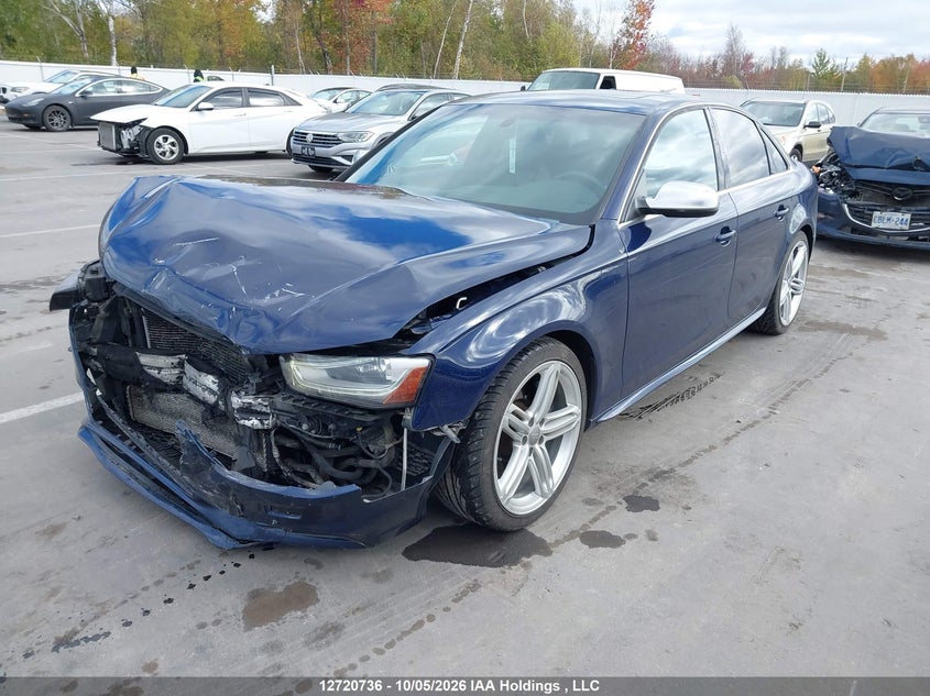 2013 Audi S4 Premium, Front, IAAI, VIN WAUUGCFLXDA054693 — photo 2