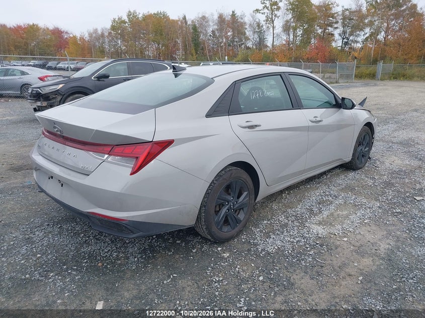 Vin: kmhlm4aj0nu027680, lot: 3129192, hyundai elantra hybrid preferred 20224