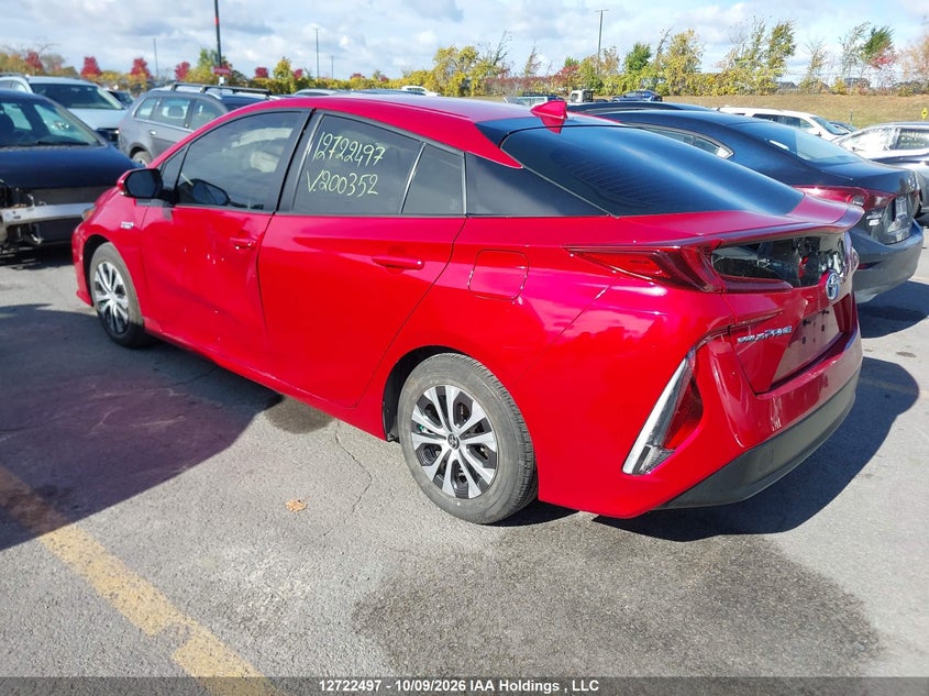 Vin: jtdkamfp0n3200352, lot: 3129709, toyota prius prime upgrade 20223