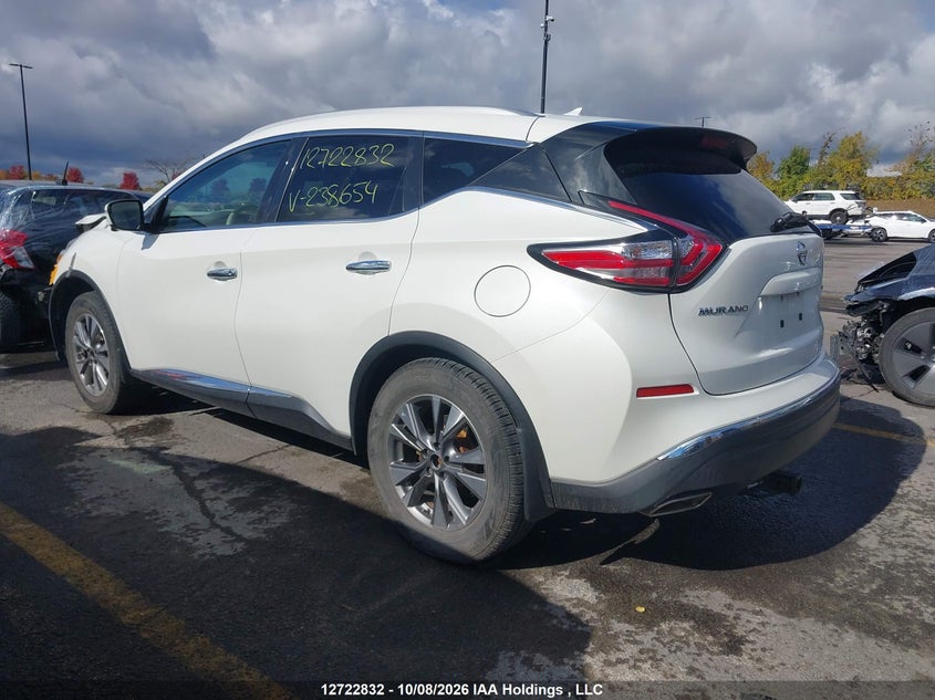 Vin: 5n1az2mh0fn238654, lot: 3130048, nissan murano sl 20153