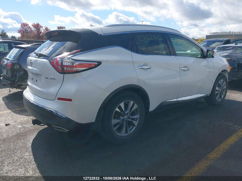 Vin: 5n1az2mh0fn238654, lot: 3130048, nissan murano sl 20154