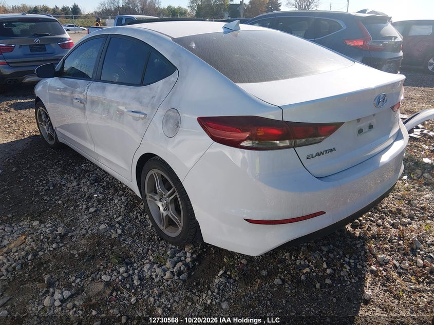 Vin: kmhd84lf5hu405482, lot: 3138413, hyundai elantra gls 20173