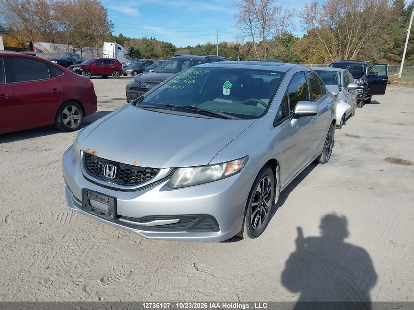 2014 Honda Civic Ex 4Dr, Удар сзади, IAAI, VIN 2HGFB2E58EH021607 — фото 2