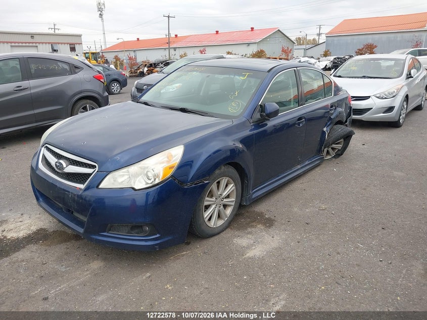 2011 Subaru Legacy 2.5I Premium, Левый зад, IAAI, VIN 4S3BMGG65B3230456 — фото 2