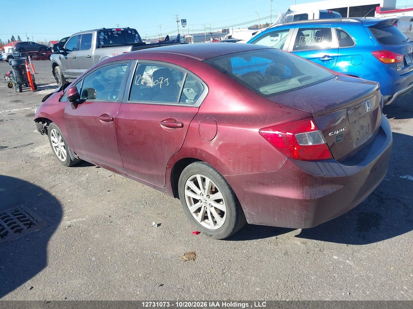 Vin: 2hgfb2e58ch022088, lot: 3147181, honda civic ex 20123