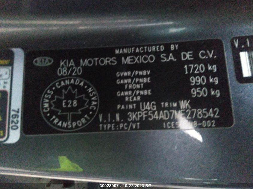 2021 Kia Forte Ex/Ex+/Ex Premium VIN: KMHDH4AE6DU999682 Lot: 30023907