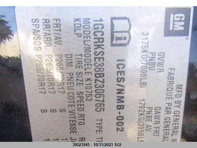 2011 Chevrolet Silverado K1500 Lt VIN: 1GCRKSE38BZ306765 Lot: 30023945