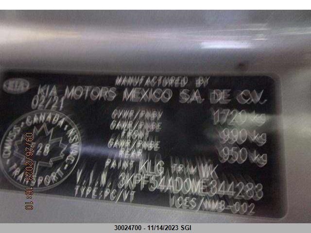 2021 Kia Forte Ex VIN: 3KPF54AD0ME344283 Lot: 30024700