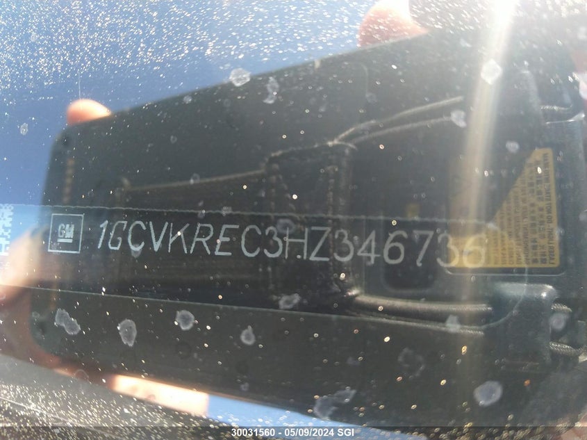 2017 Chevrolet Silverado K1500 Lt VIN: 1GCVKREC3HZ346736 Lot: 30031560