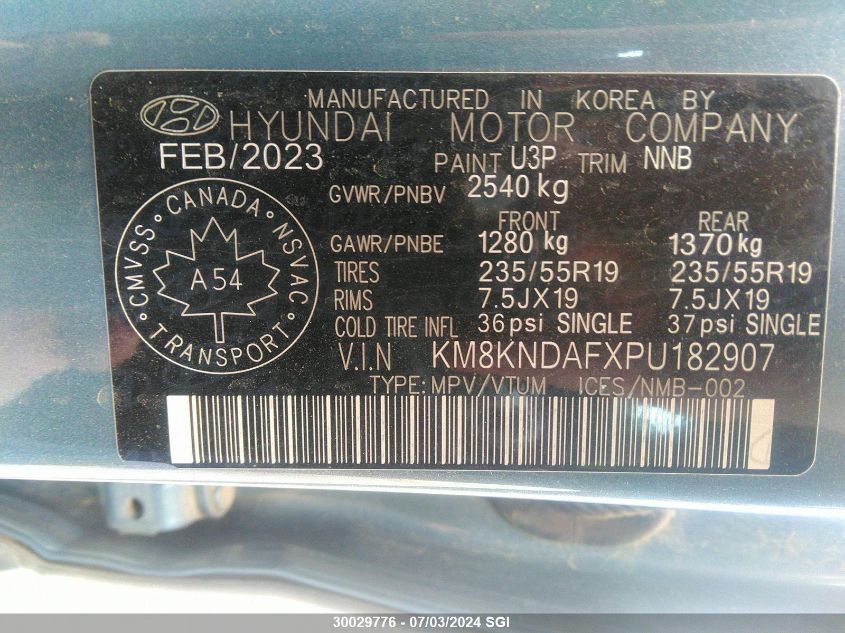 2023 Hyundai Ioniq 5 Sel VIN: KM8KNDAFXPU182907 Lot: 30029776