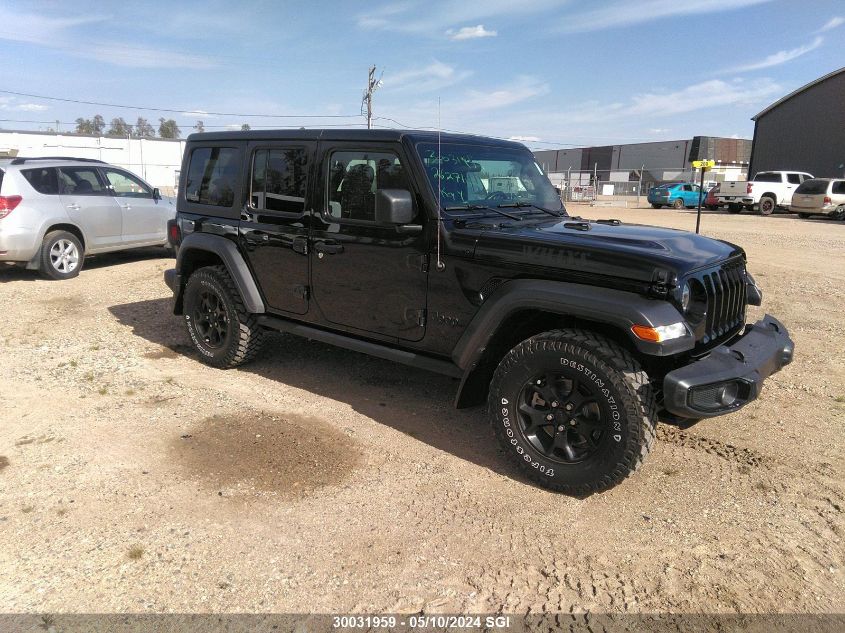 2022 Jeep Wrangler Unlimited Willys VIN: 1C4HJXDGXNW144353 Lot: 30031959