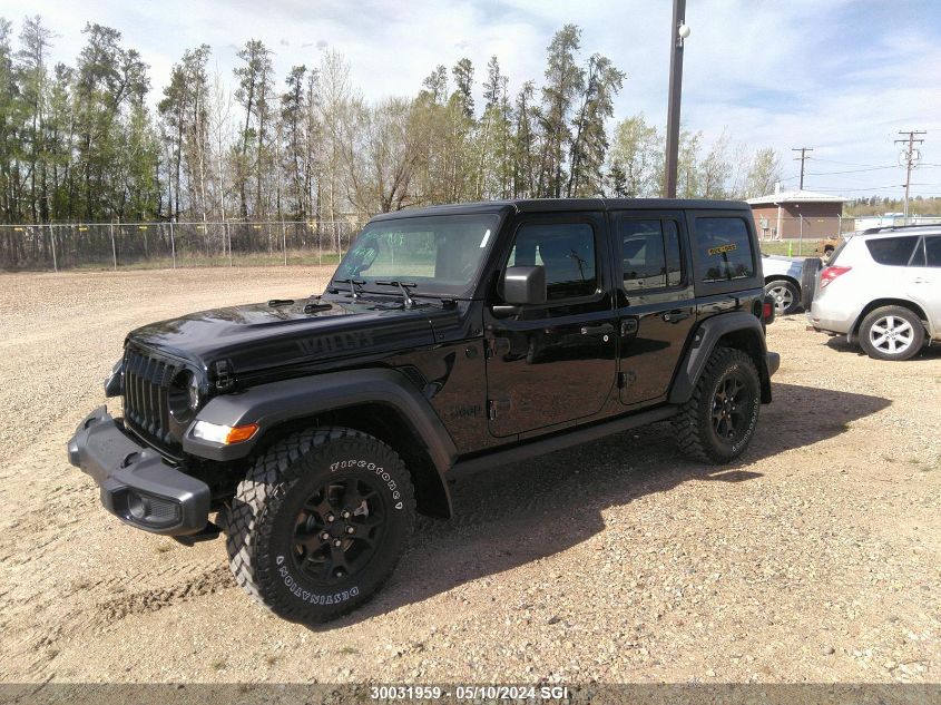 2022 Jeep Wrangler Unlimited Willys VIN: 1C4HJXDGXNW144353 Lot: 30031959