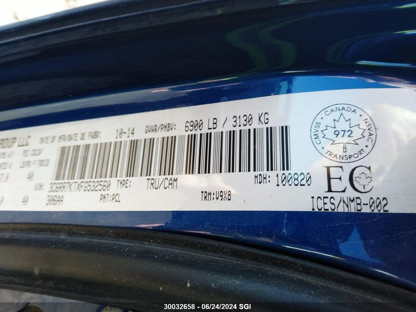 2015 Ram 1500 St VIN: 3C6RR7KTXFG532560 Lot: 30032658