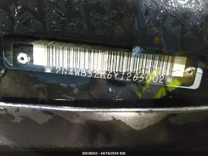 2000 Buick Regal Ls VIN: 2G4WB52K6Y1265002 Lot: 50663144