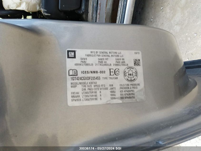 2013 GMC Sierra K3500 Slt VIN: 1GT424CGXDF205453 Lot: 30036174
