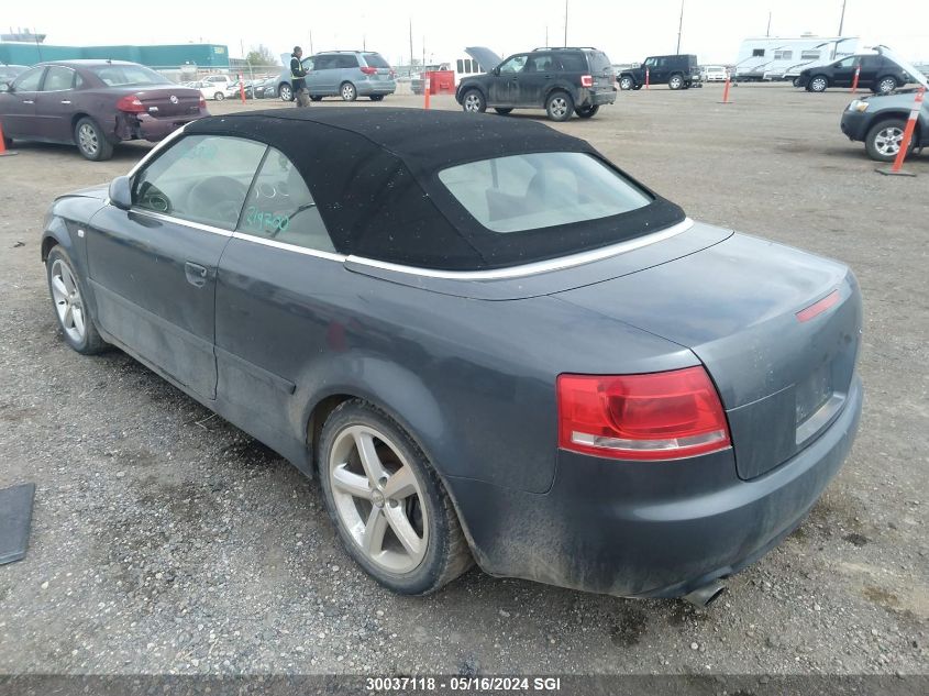 2007 Audi A4 3.2 Cabriolet Quattro VIN: WAUDH48H47K030500 Lot: 30037118