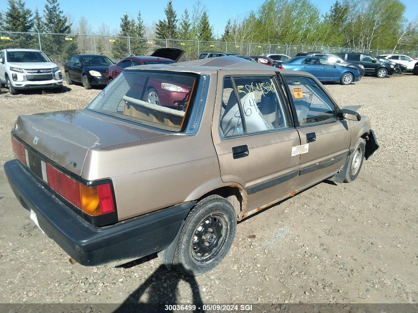 1985 Honda Civic 1500 S VIN: JHMAK5431FS804609 Lot: 30036499