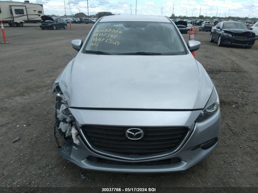 2017 Mazda 3 Sport VIN: JM1BN1U74H1117593 Lot: 30037766