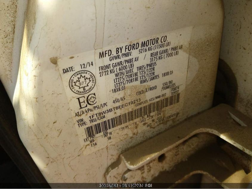 2015 Ford F350 Super Duty VIN: 1FT8W3BT6FEC19213 Lot: 30037961