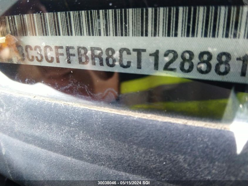 2012 Fiat 500 Sport VIN: 3C3CFFBR8CT128881 Lot: 30038046
