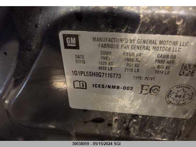 2016 Chevrolet Cruze Limited Ls VIN: 1G1PL5SH8G7116773 Lot: 30038059