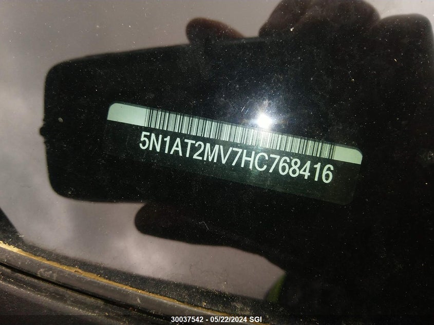 2017 Nissan Rogue Sv/Sl VIN: 5N1AT2MV7HC768416 Lot: 30037542