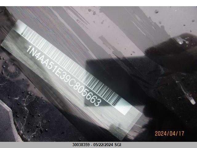 2009 Nissan Maxima S/Sv VIN: 1N4AA51E39C805663 Lot: 30038359