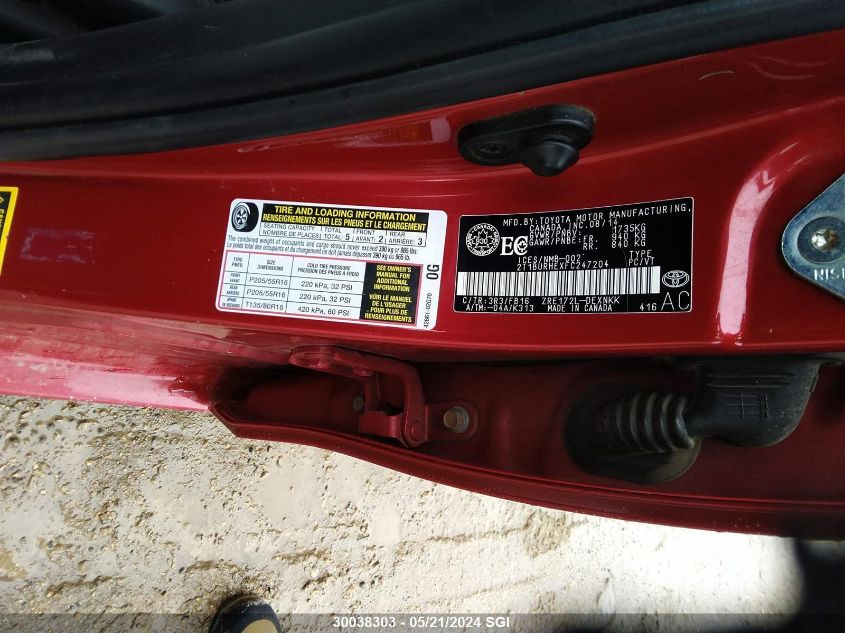 2015 Toyota Corolla L/Le/Le Pls/Prm/S/S Pls VIN: 2T1BURHEXFC247204 Lot: 30038303