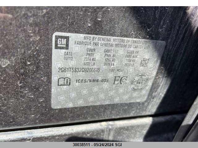 2013 Cadillac Xts Premium Collection VIN: 2G61T5S32D9206645 Lot: 30038511