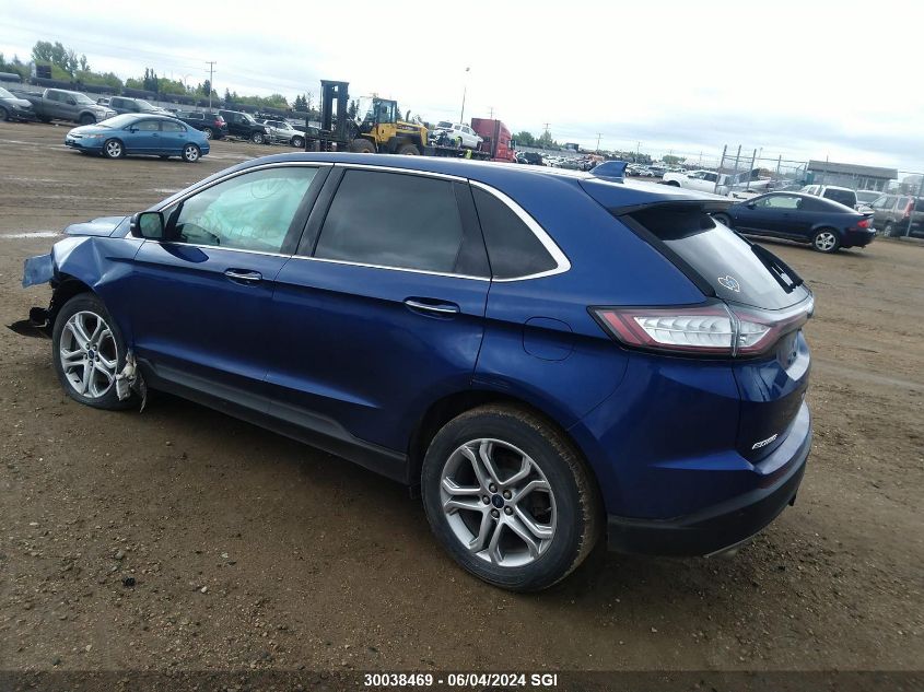 2015 Ford Edge Titanium VIN: 2FMTK4K8XFBB53408 Lot: 30038469