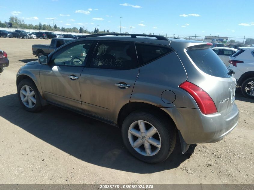 2003 Nissan Murano Sl/Se VIN: JN8AZ08W03W233126 Lot: 30038778