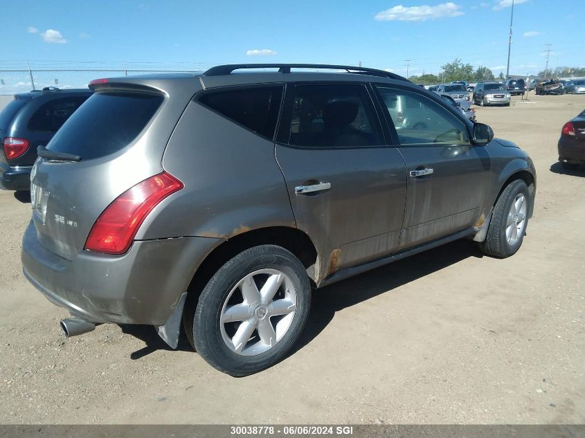 2003 Nissan Murano Sl/Se VIN: JN8AZ08W03W233126 Lot: 30038778