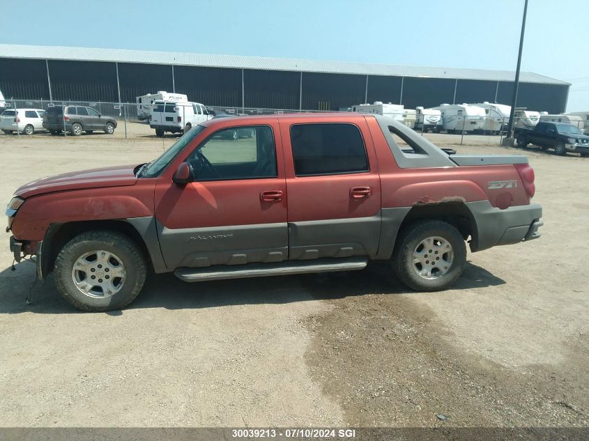 2002 Chevrolet Avalanche K1500 VIN: 3GNEK13T72G126972 Lot: 30039213